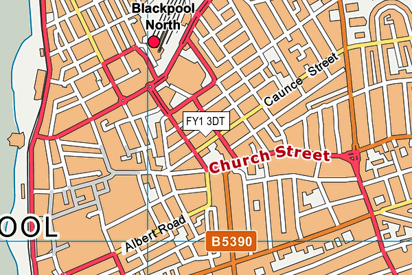 FY1 3DT map - OS VectorMap District (Ordnance Survey)