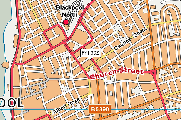 FY1 3DZ map - OS VectorMap District (Ordnance Survey)