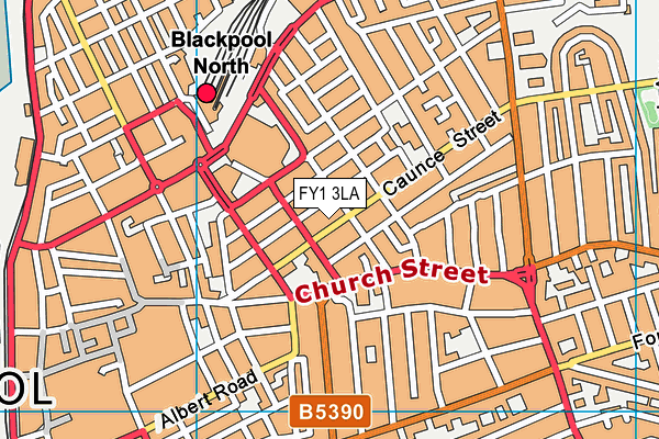 FY1 3LA map - OS VectorMap District (Ordnance Survey)