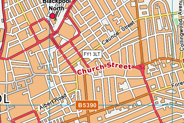 FY1 3LT map - OS VectorMap District (Ordnance Survey)