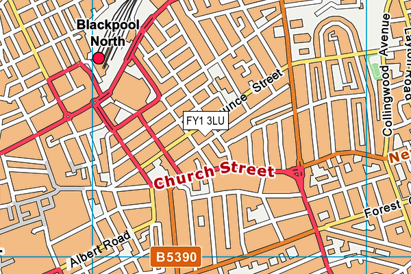 FY1 3LU map - OS VectorMap District (Ordnance Survey)