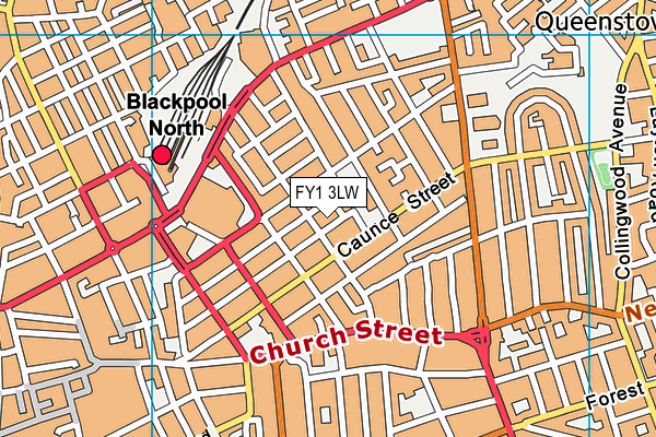 FY1 3LW map - OS VectorMap District (Ordnance Survey)