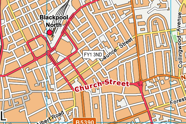 FY1 3ND map - OS VectorMap District (Ordnance Survey)