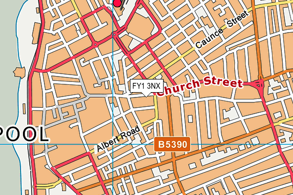 FY1 3NX map - OS VectorMap District (Ordnance Survey)