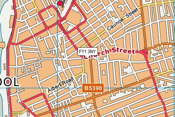 FY1 3NY map - OS VectorMap District (Ordnance Survey)
