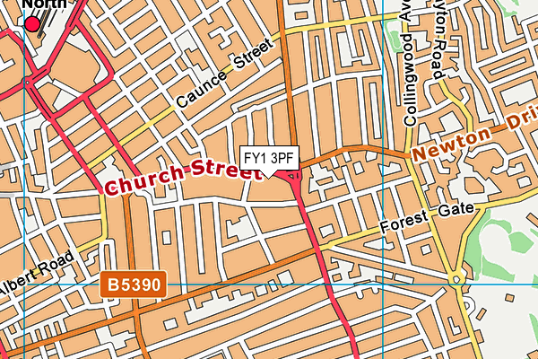 FY1 3PF map - OS VectorMap District (Ordnance Survey)