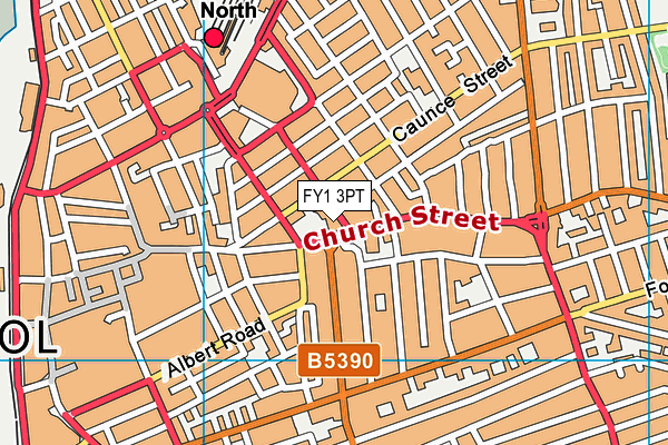 FY1 3PT map - OS VectorMap District (Ordnance Survey)