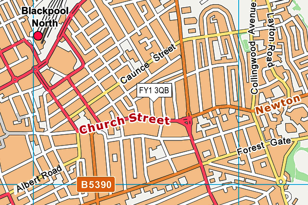 FY1 3QB map - OS VectorMap District (Ordnance Survey)