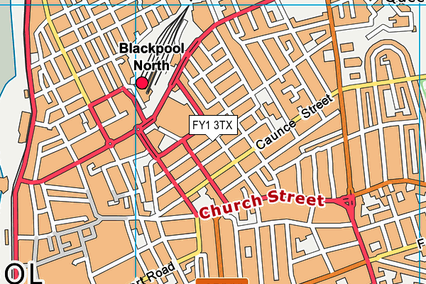FY1 3TX map - OS VectorMap District (Ordnance Survey)