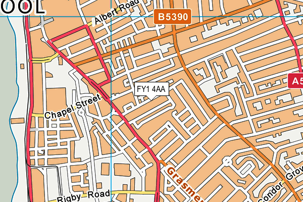 FY1 4AA map - OS VectorMap District (Ordnance Survey)