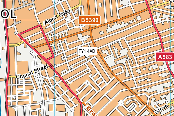 FY1 4AD map - OS VectorMap District (Ordnance Survey)