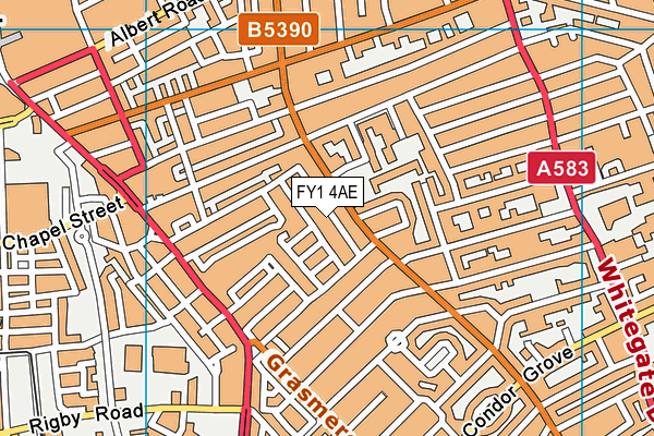 FY1 4AE map - OS VectorMap District (Ordnance Survey)