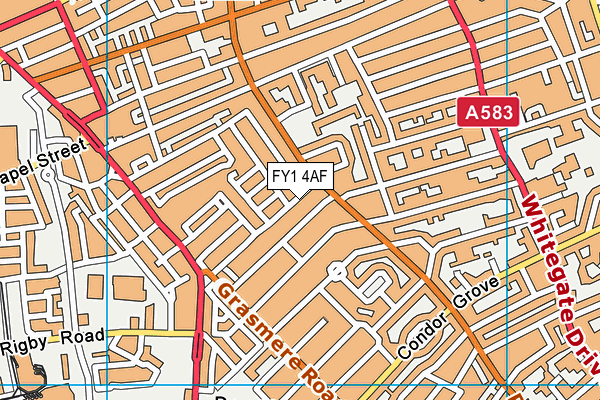 FY1 4AF map - OS VectorMap District (Ordnance Survey)