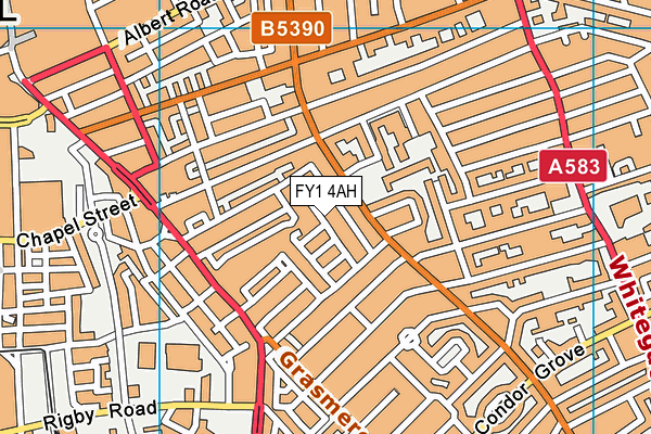 FY1 4AH map - OS VectorMap District (Ordnance Survey)