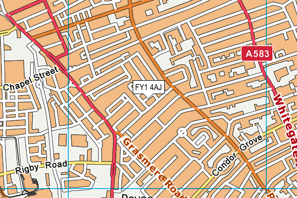 FY1 4AJ map - OS VectorMap District (Ordnance Survey)