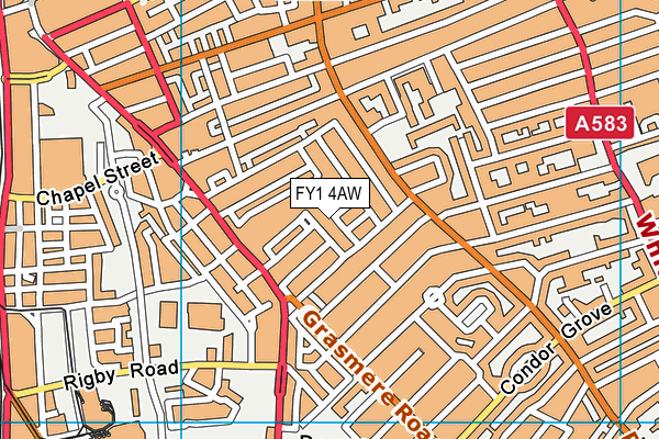 FY1 4AW map - OS VectorMap District (Ordnance Survey)