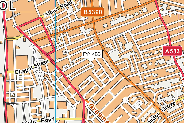 FY1 4BD map - OS VectorMap District (Ordnance Survey)