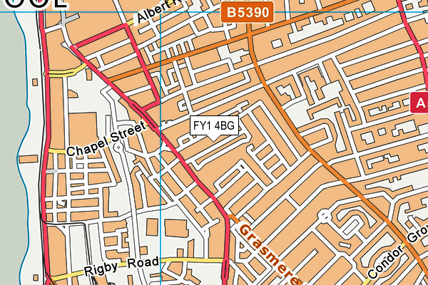 FY1 4BG map - OS VectorMap District (Ordnance Survey)