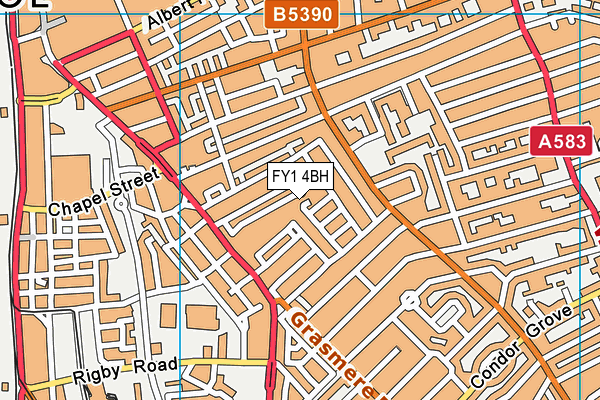 FY1 4BH map - OS VectorMap District (Ordnance Survey)