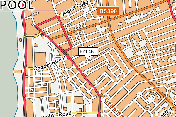 FY1 4BU map - OS VectorMap District (Ordnance Survey)