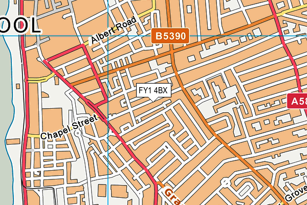 FY1 4BX map - OS VectorMap District (Ordnance Survey)