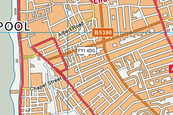 FY1 4DG map - OS VectorMap District (Ordnance Survey)