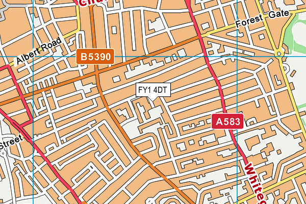 FY1 4DT map - OS VectorMap District (Ordnance Survey)