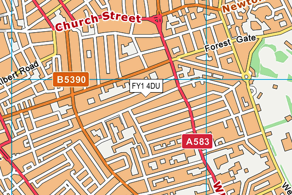 FY1 4DU map - OS VectorMap District (Ordnance Survey)