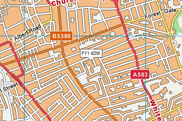 FY1 4DW map - OS VectorMap District (Ordnance Survey)