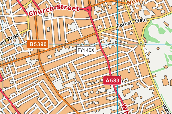 FY1 4DX map - OS VectorMap District (Ordnance Survey)