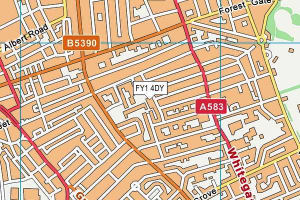 FY1 4DY map - OS VectorMap District (Ordnance Survey)