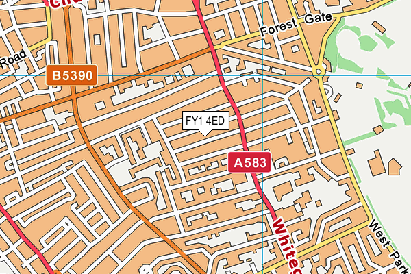 FY1 4ED map - OS VectorMap District (Ordnance Survey)