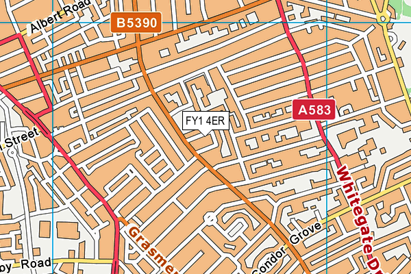 FY1 4ER map - OS VectorMap District (Ordnance Survey)