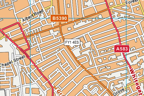 All Saints Christ Church Hall (Closed) map (FY1 4ES) - OS VectorMap District (Ordnance Survey)