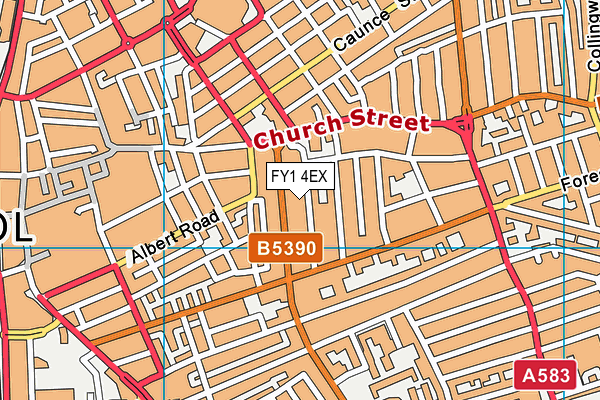 FY1 4EX map - OS VectorMap District (Ordnance Survey)
