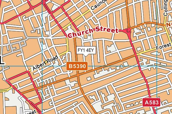 FY1 4EY map - OS VectorMap District (Ordnance Survey)