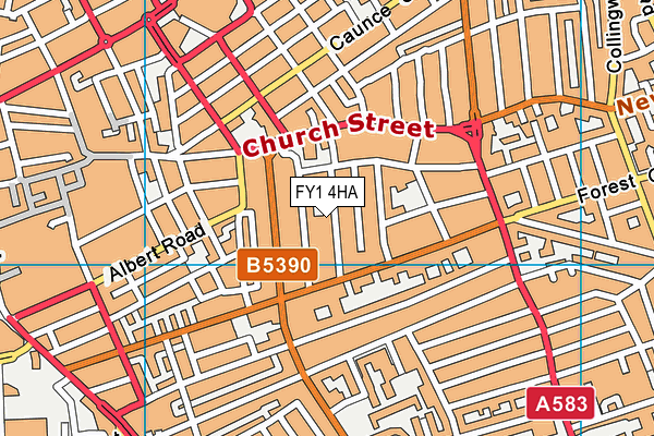 FY1 4HA map - OS VectorMap District (Ordnance Survey)