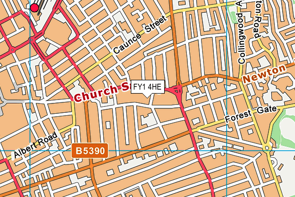 FY1 4HE map - OS VectorMap District (Ordnance Survey)