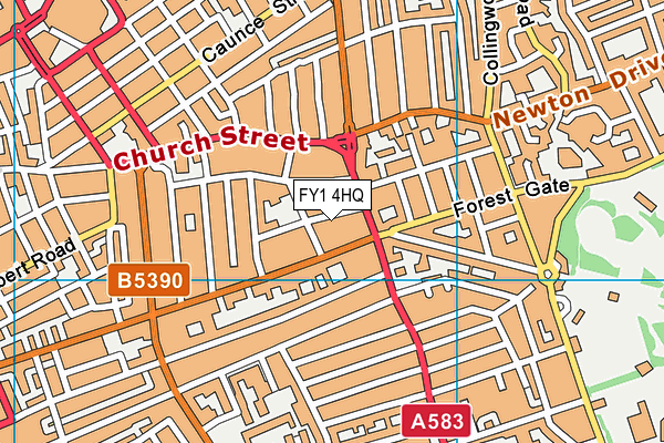 FY1 4HQ map - OS VectorMap District (Ordnance Survey)