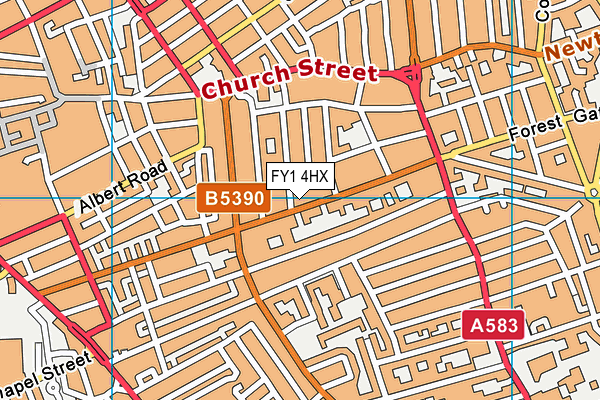 FY1 4HX map - OS VectorMap District (Ordnance Survey)