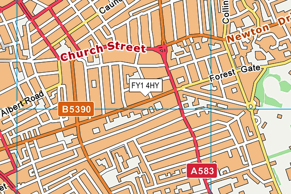 FY1 4HY map - OS VectorMap District (Ordnance Survey)