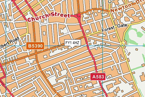 FY1 4HZ map - OS VectorMap District (Ordnance Survey)