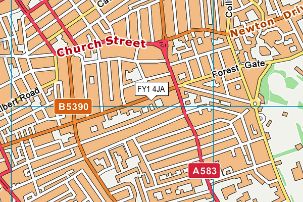 FY1 4JA map - OS VectorMap District (Ordnance Survey)