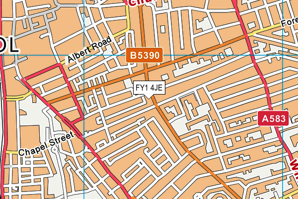 FY1 4JE map - OS VectorMap District (Ordnance Survey)