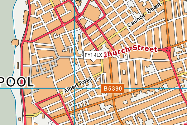 FY1 4LX map - OS VectorMap District (Ordnance Survey)