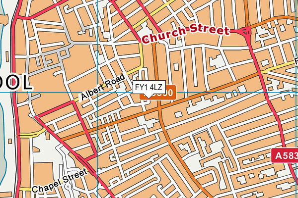 FY1 4LZ map - OS VectorMap District (Ordnance Survey)