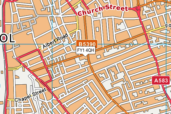 FY1 4QH map - OS VectorMap District (Ordnance Survey)