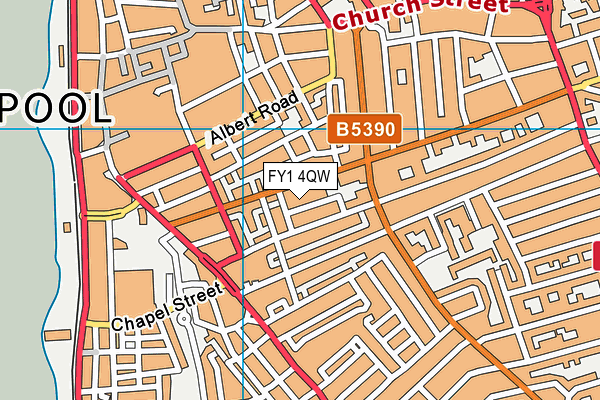 FY1 4QW map - OS VectorMap District (Ordnance Survey)