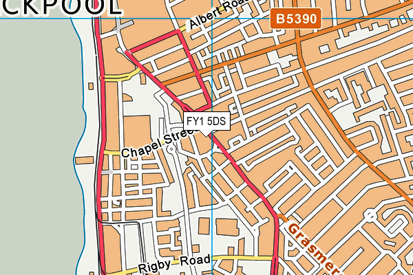 FY1 5DS map - OS VectorMap District (Ordnance Survey)