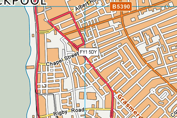 FY1 5DY map - OS VectorMap District (Ordnance Survey)